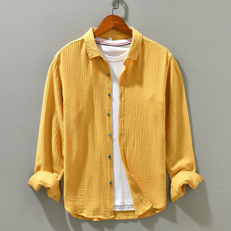 Solid Color Long Sleeve Shirt Pure Cotton Comfortable Men - RALO COLLECTION STUDIO