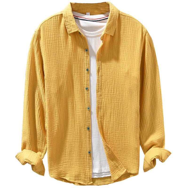 Solid Color Long Sleeve Shirt Pure Cotton Comfortable Men - RALO COLLECTION STUDIO