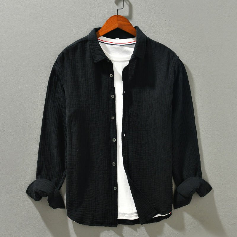 Solid Color Long Sleeve Shirt Pure Cotton Comfortable Men - RALO COLLECTION STUDIO