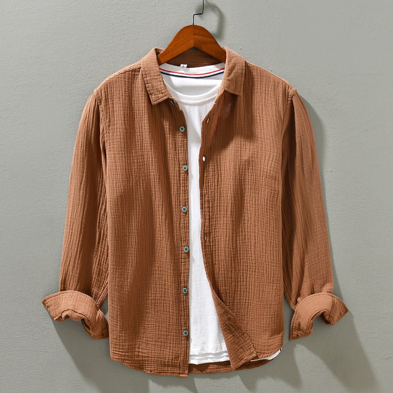 Solid Color Long Sleeve Shirt Pure Cotton Comfortable Men - RALO COLLECTION STUDIO