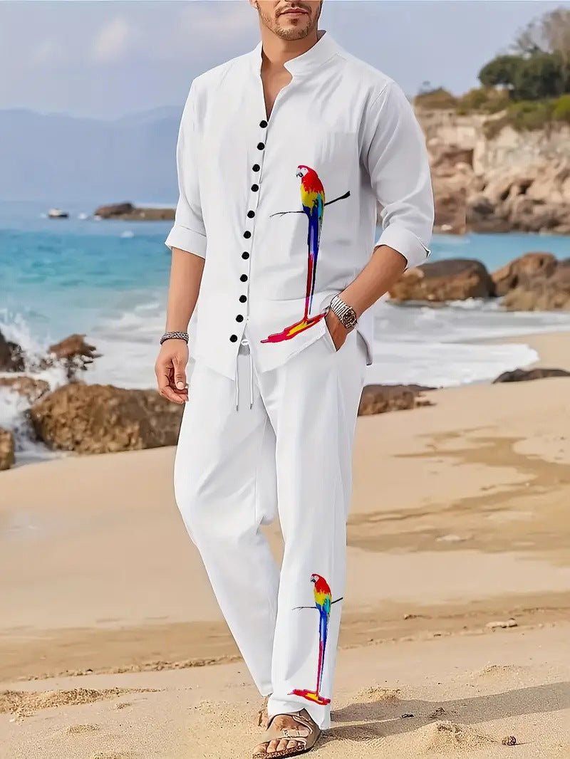 Spring Autumn Casual Lapel Long-Sleeve Mens Shirt Set - RALO COLLECTION STUDIO