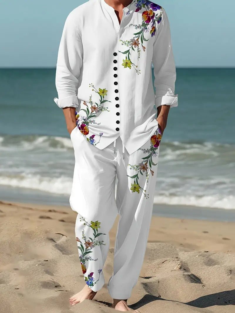 Spring Autumn Casual Lapel Long-Sleeve Mens Shirt Set - RALO COLLECTION STUDIO