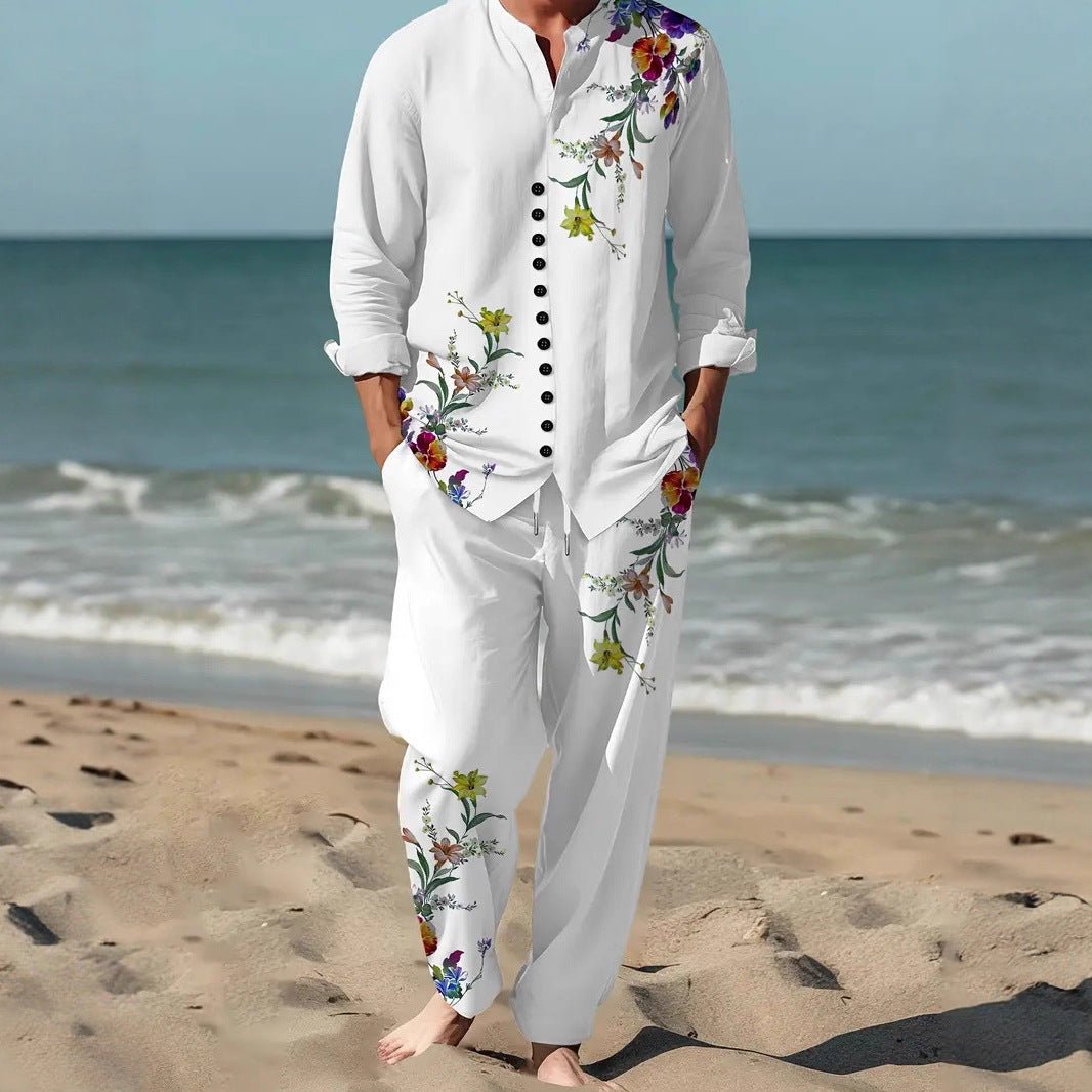 Spring Autumn Casual Lapel Long-Sleeve Mens Shirt Set - RALO COLLECTION STUDIO
