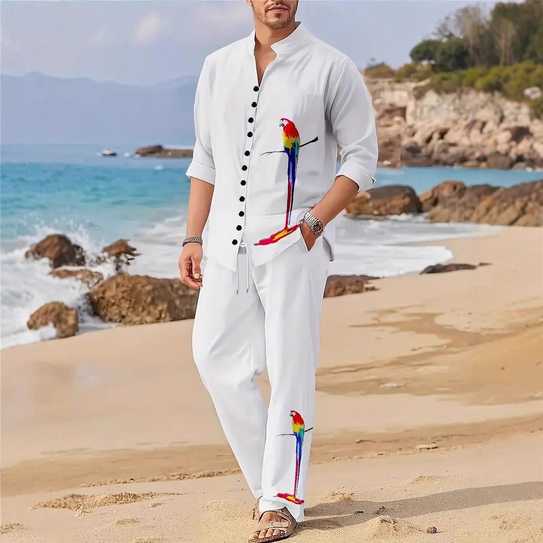 Spring Autumn Casual Lapel Long-Sleeve Mens Shirt Set - RALO COLLECTION STUDIO