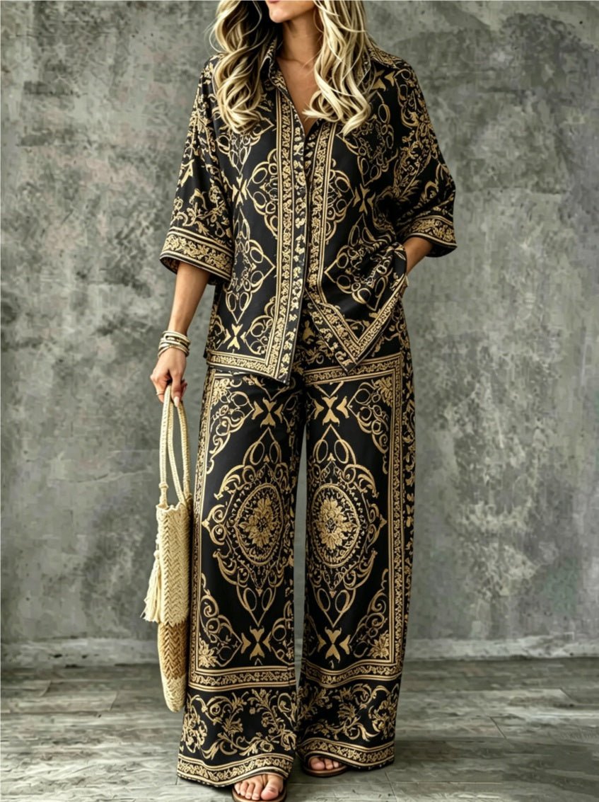 Spring Summer Womens Shirt Set With Digital Print - RALO COLLECTION STUDIO