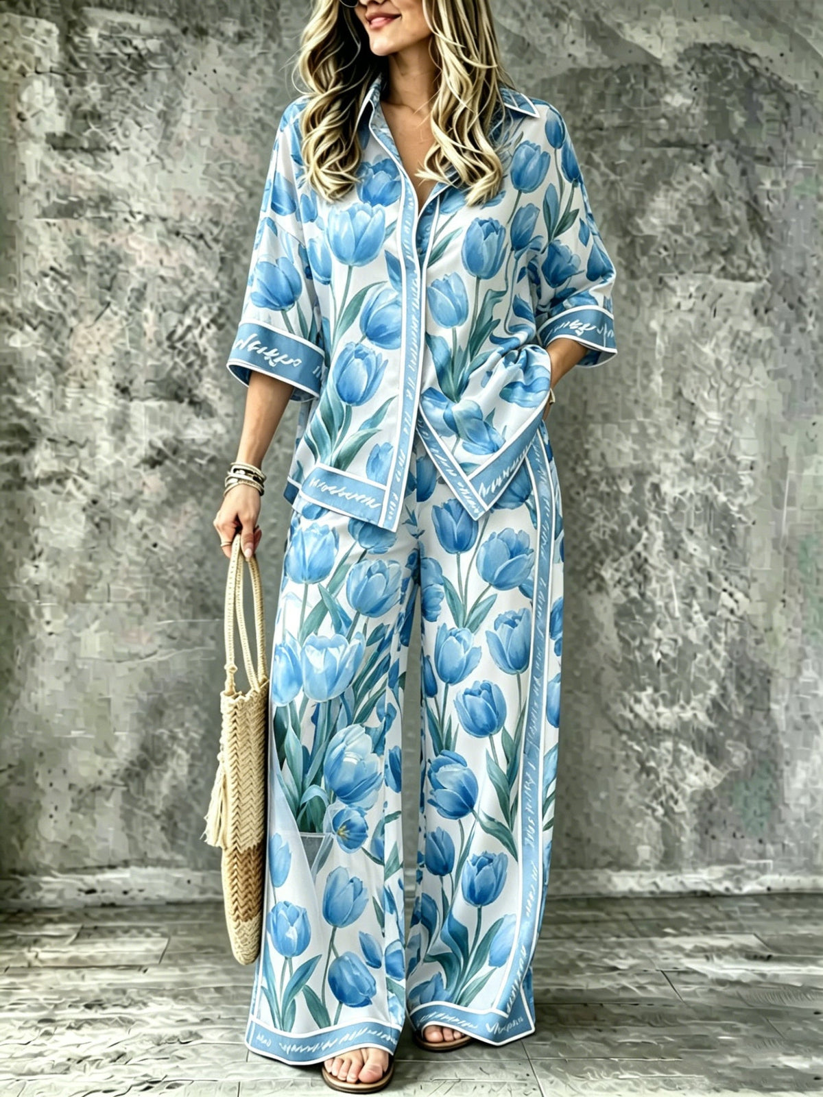 Spring Summer Womens Shirt Set With Digital Print - RALO COLLECTION STUDIO