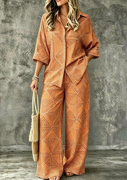 Spring Summer Womens Shirt Set With Digital Print - RALO COLLECTION STUDIO