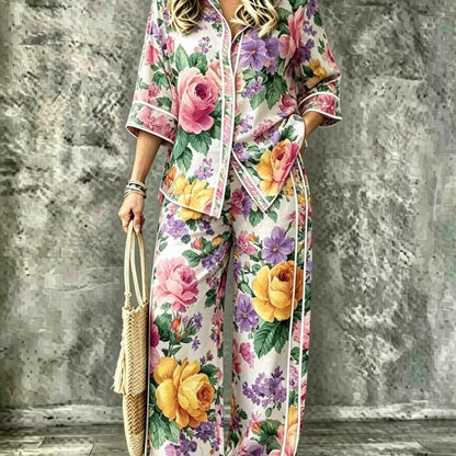 Spring Summer Womens Shirt Set With Digital Print - RALO COLLECTION STUDIO