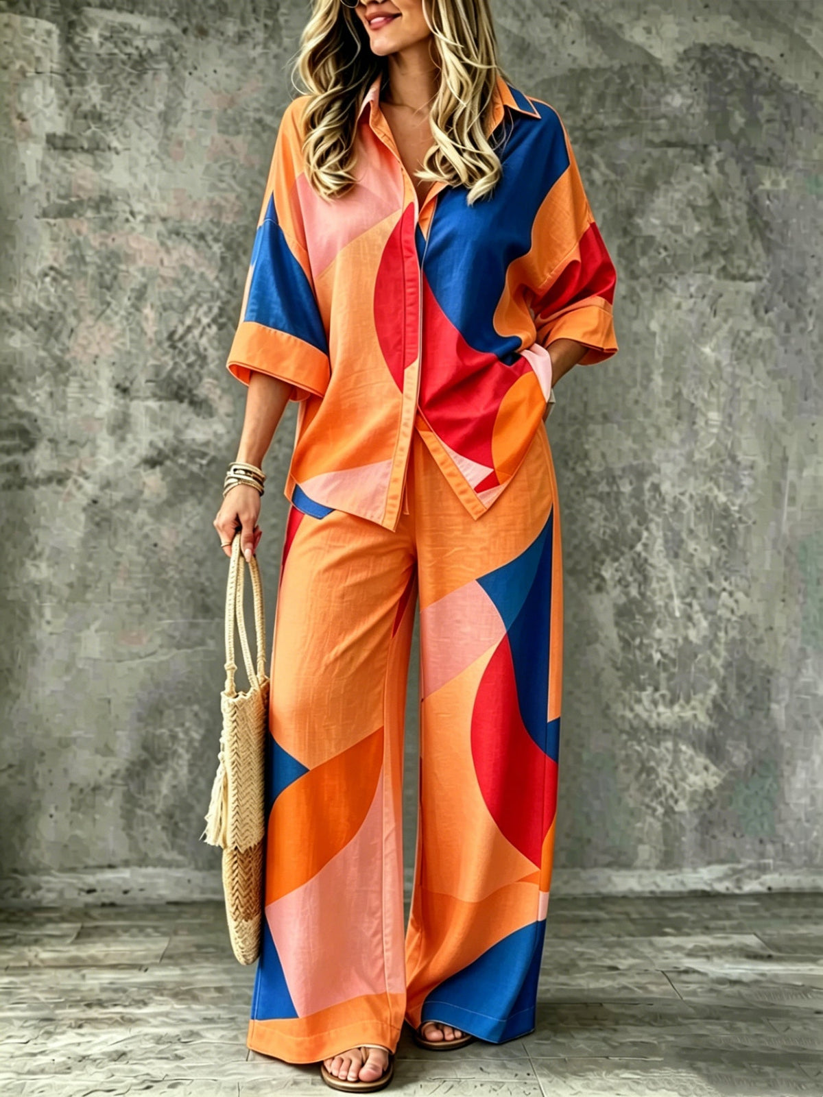 Spring Summer Womens Shirt Set With Digital Print - RALO COLLECTION STUDIO