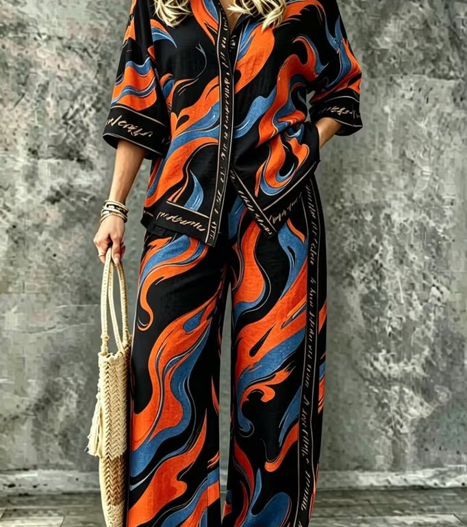Spring Summer Womens Shirt Set With Digital Print - RALO COLLECTION STUDIO