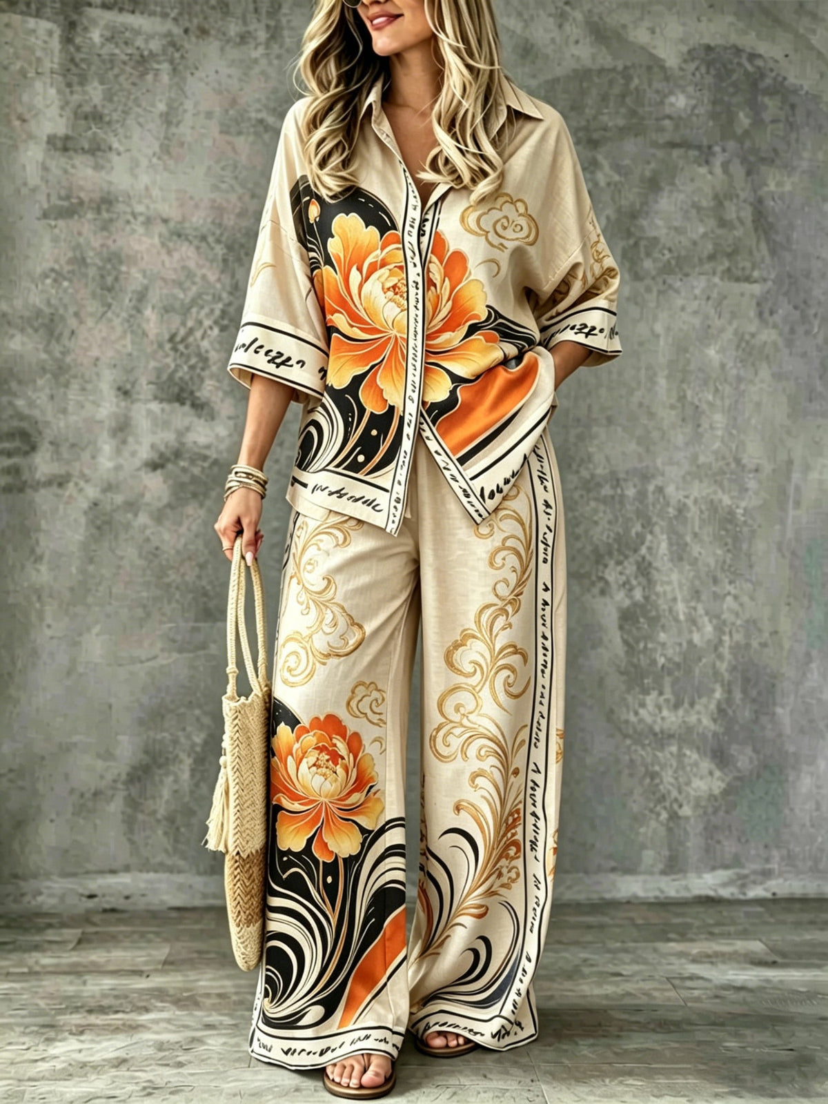 Spring Summer Womens Shirt Set With Digital Print - RALO COLLECTION STUDIO