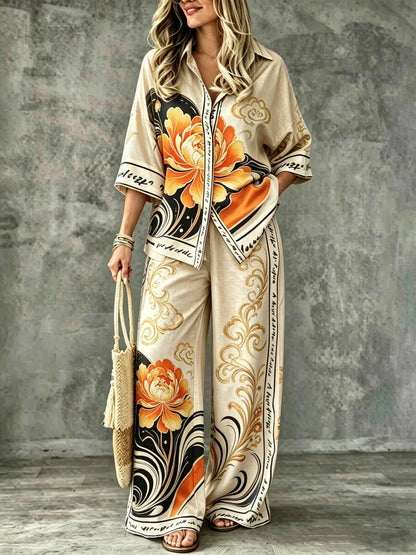 Spring Summer Womens Shirt Set With Digital Print - RALO COLLECTION STUDIO