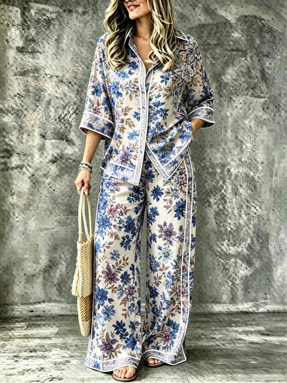 Spring Summer Womens Shirt Set With Digital Print - RALO COLLECTION STUDIO