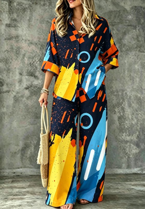 Spring Summer Womens Shirt Set With Digital Print - RALO COLLECTION STUDIO