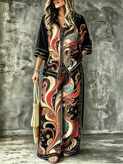 Spring Summer Womens Shirt Set With Digital Print - RALO COLLECTION STUDIO