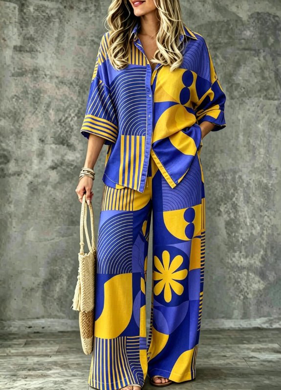 Spring Summer Womens Shirt Set With Digital Print - RALO COLLECTION STUDIO