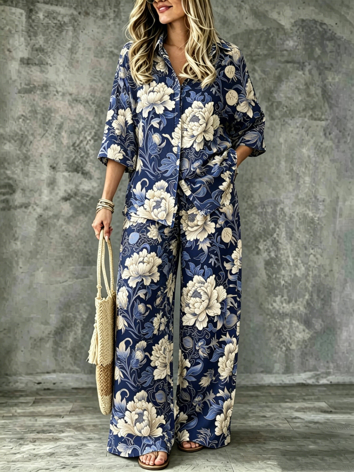 Spring Summer Womens Shirt Set With Digital Print - RALO COLLECTION STUDIO