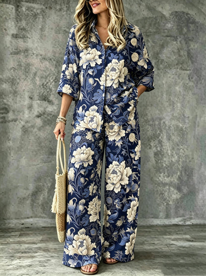 Spring Summer Womens Shirt Set With Digital Print - RALO COLLECTION STUDIO
