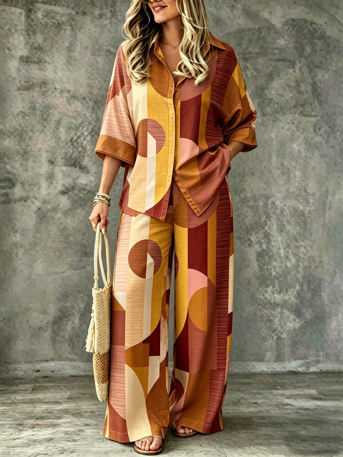 Spring Summer Womens Shirt Set With Digital Print - RALO COLLECTION STUDIO