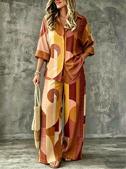 Spring Summer Womens Shirt Set With Digital Print - RALO COLLECTION STUDIO