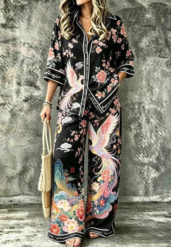 Spring Summer Womens Shirt Set With Digital Print - RALO COLLECTION STUDIO