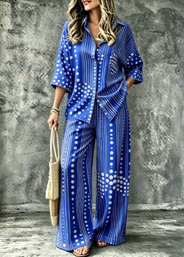 Spring Summer Womens Shirt Set With Digital Print - RALO COLLECTION STUDIO