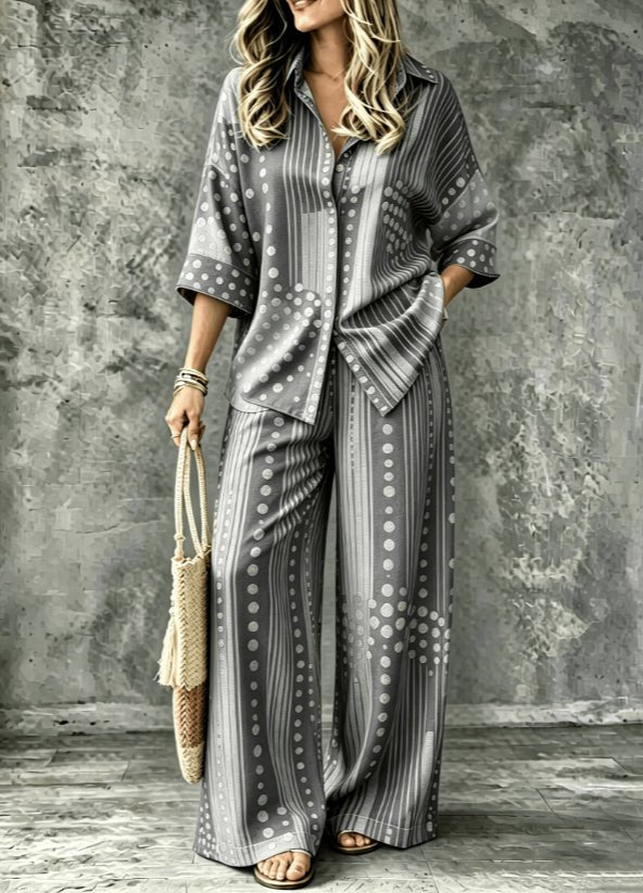 Spring Summer Womens Shirt Set With Digital Print - RALO COLLECTION STUDIO
