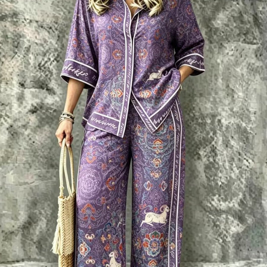 Spring Summer Womens Shirt Set With Digital Print - RALO COLLECTION STUDIO
