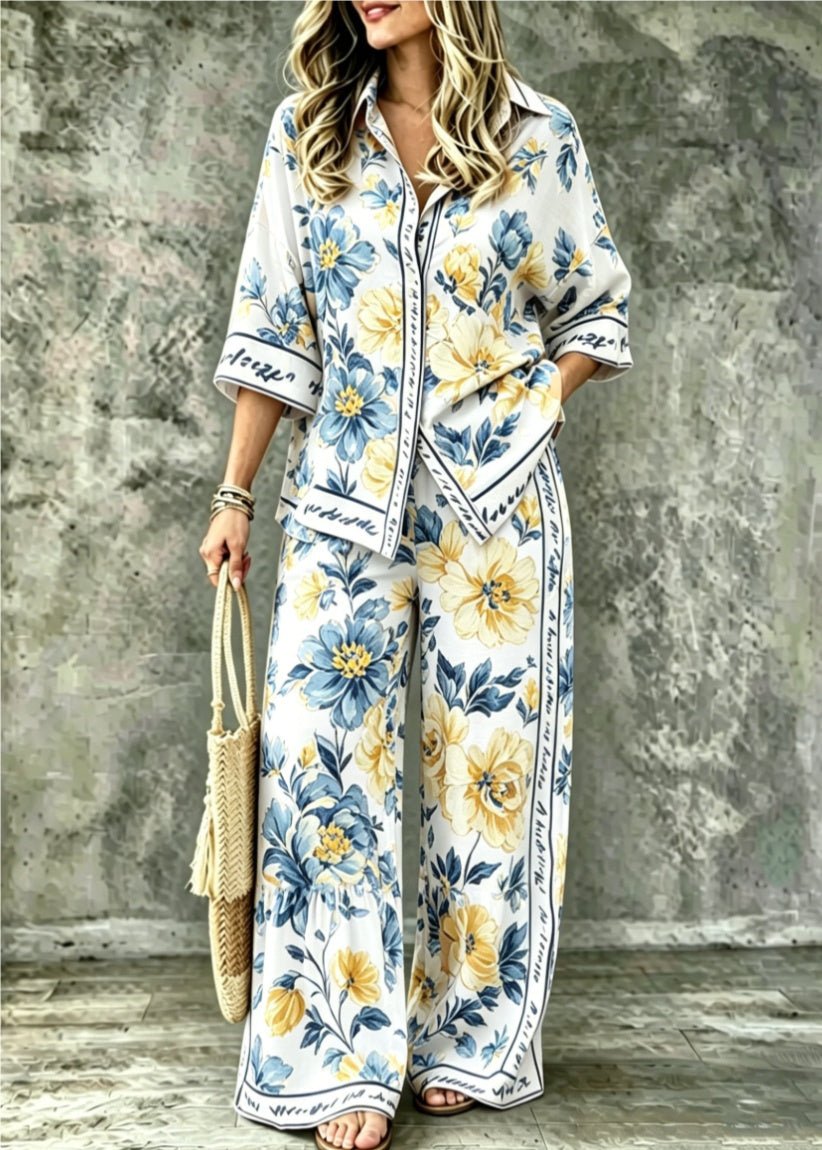 Spring Summer Womens Shirt Set With Digital Print - RALO COLLECTION STUDIO