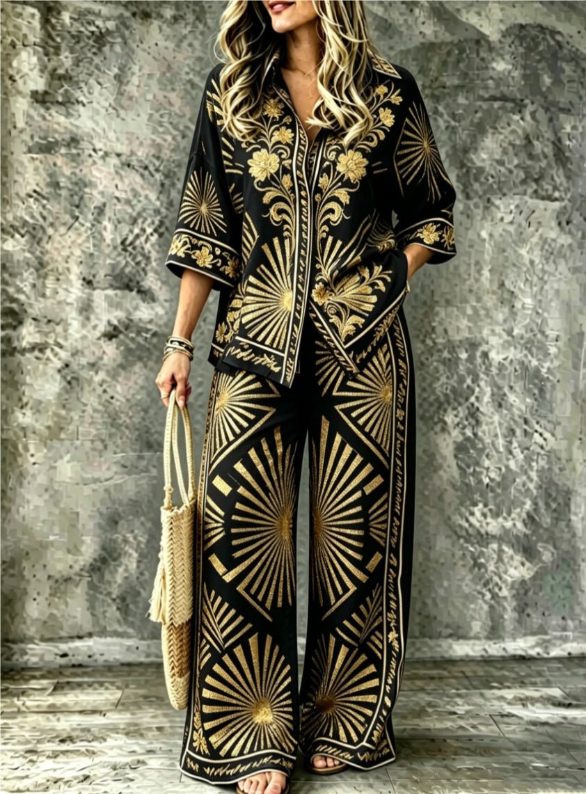 Spring Summer Womens Shirt Set With Digital Print - RALO COLLECTION STUDIO