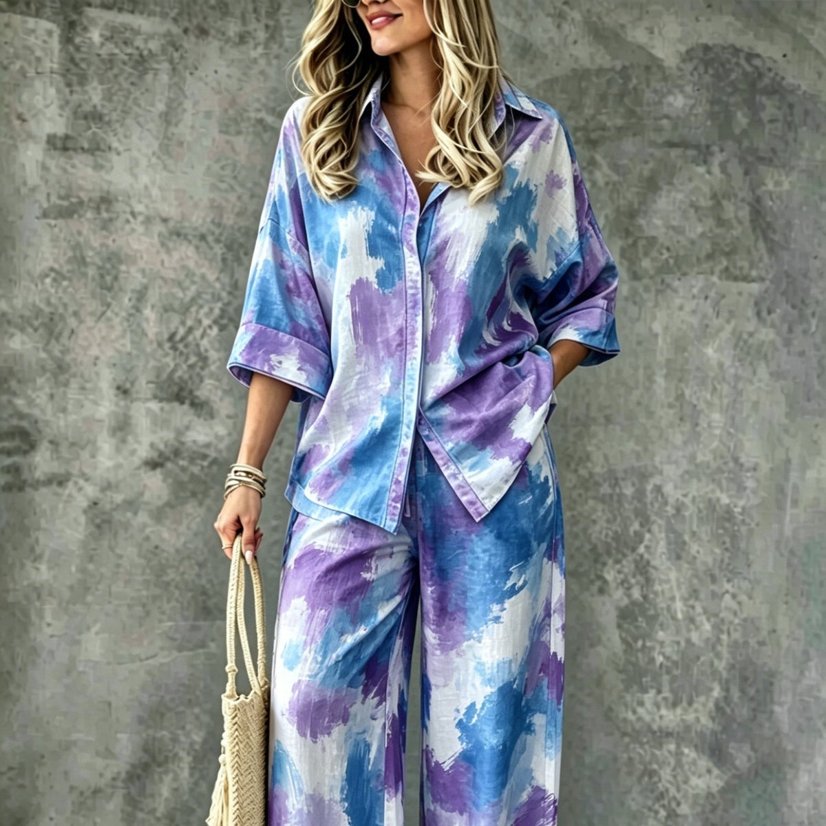 Spring Summer Womens Shirt Set With Digital Print - RALO COLLECTION STUDIO