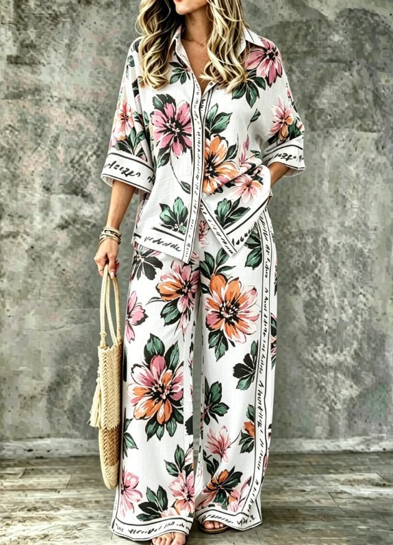 SpringSummer Digital-Print Shirt And Pants Set - RALO COLLECTION STUDIO