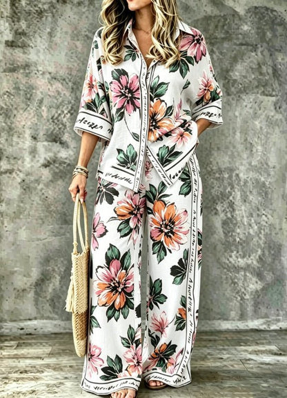 SpringSummer Digital-Print Shirt And Pants Set - RALO COLLECTION STUDIO