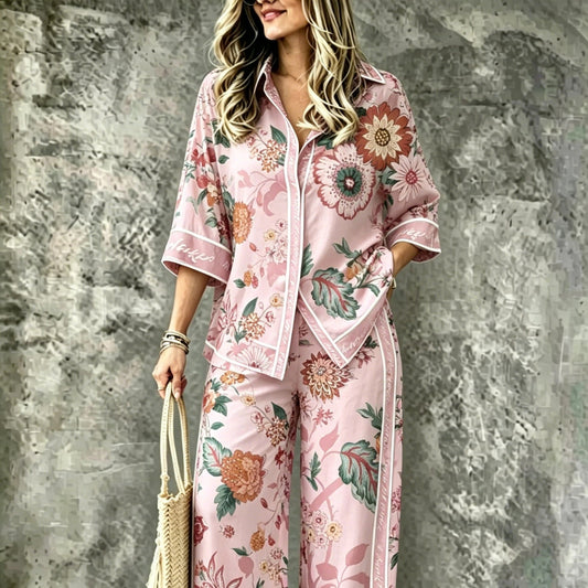 SpringSummer Digital-Print Shirt And Pants Set - RALO COLLECTION STUDIO