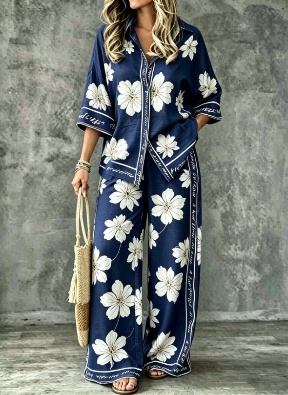 SpringSummer Digital-Print Shirt And Pants Set - RALO COLLECTION STUDIO