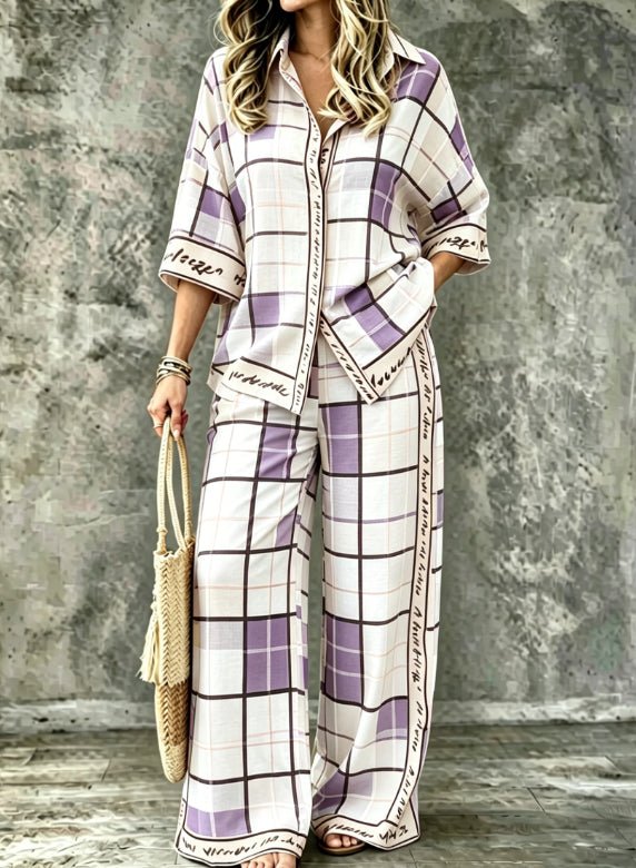 SpringSummer Digital-Print Shirt And Pants Set - RALO COLLECTION STUDIO