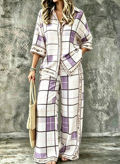 SpringSummer Digital-Print Shirt And Pants Set - RALO COLLECTION STUDIO