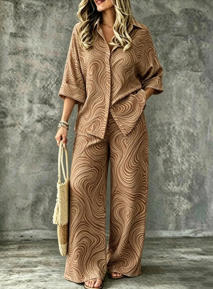SpringSummer Digital-Print Shirt And Pants Set - RALO COLLECTION STUDIO