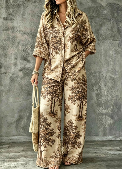 SpringSummer Digital-Print Shirt And Pants Set - RALO COLLECTION STUDIO