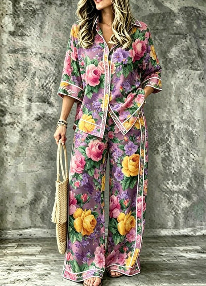 SpringSummer Digital-Print Shirt And Pants Set - RALO COLLECTION STUDIO