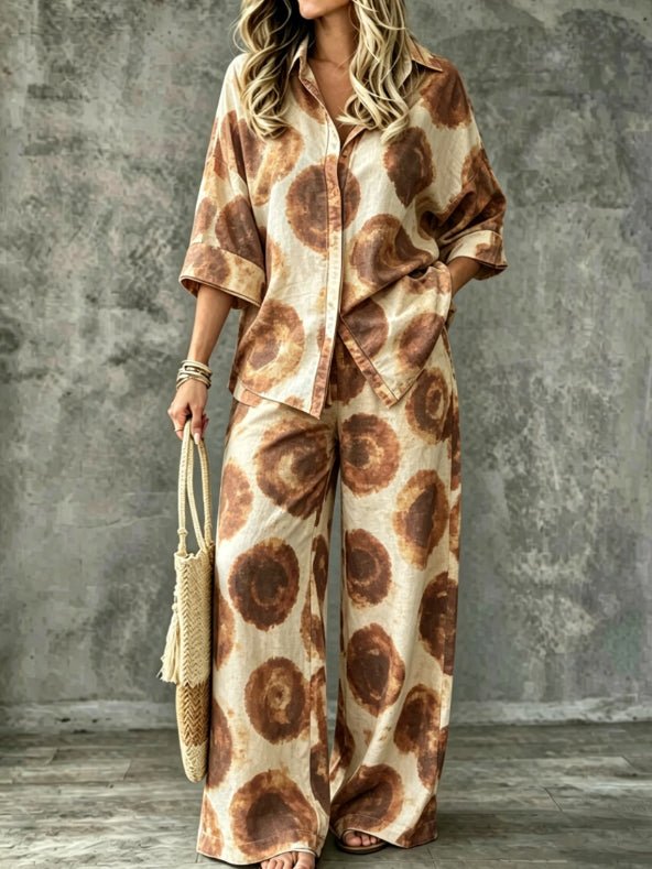 SpringSummer Digital-Print Shirt And Pants Set - RALO COLLECTION STUDIO