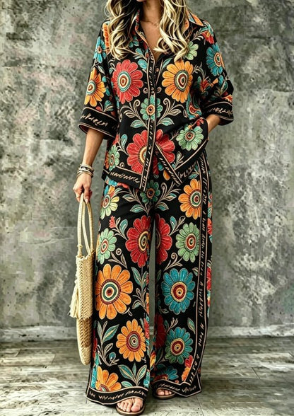 SpringSummer Digital-Print Shirt And Pants Set - RALO COLLECTION STUDIO