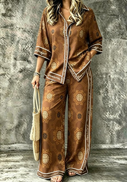 SpringSummer Digital-Print Shirt And Pants Set - RALO COLLECTION STUDIO