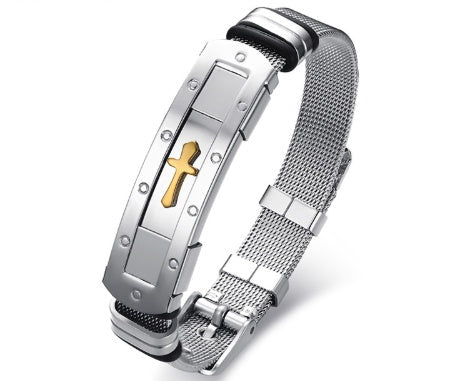 RALO Collection Stainless Steel Cross Bible Charm Bracelet – Adjustable Christian Bracelet for Men - RALO COLLECTION STUDIO