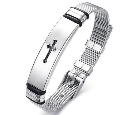 RALO Collection Stainless Steel Cross Bible Charm Bracelet – Adjustable Christian Bracelet for Men - RALO COLLECTION STUDIO
