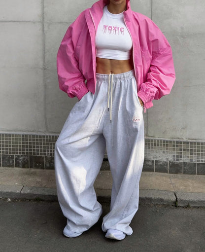 Stand Collar Zip Up Cropped Bomber Jacket - RALO COLLECTION STUDIO