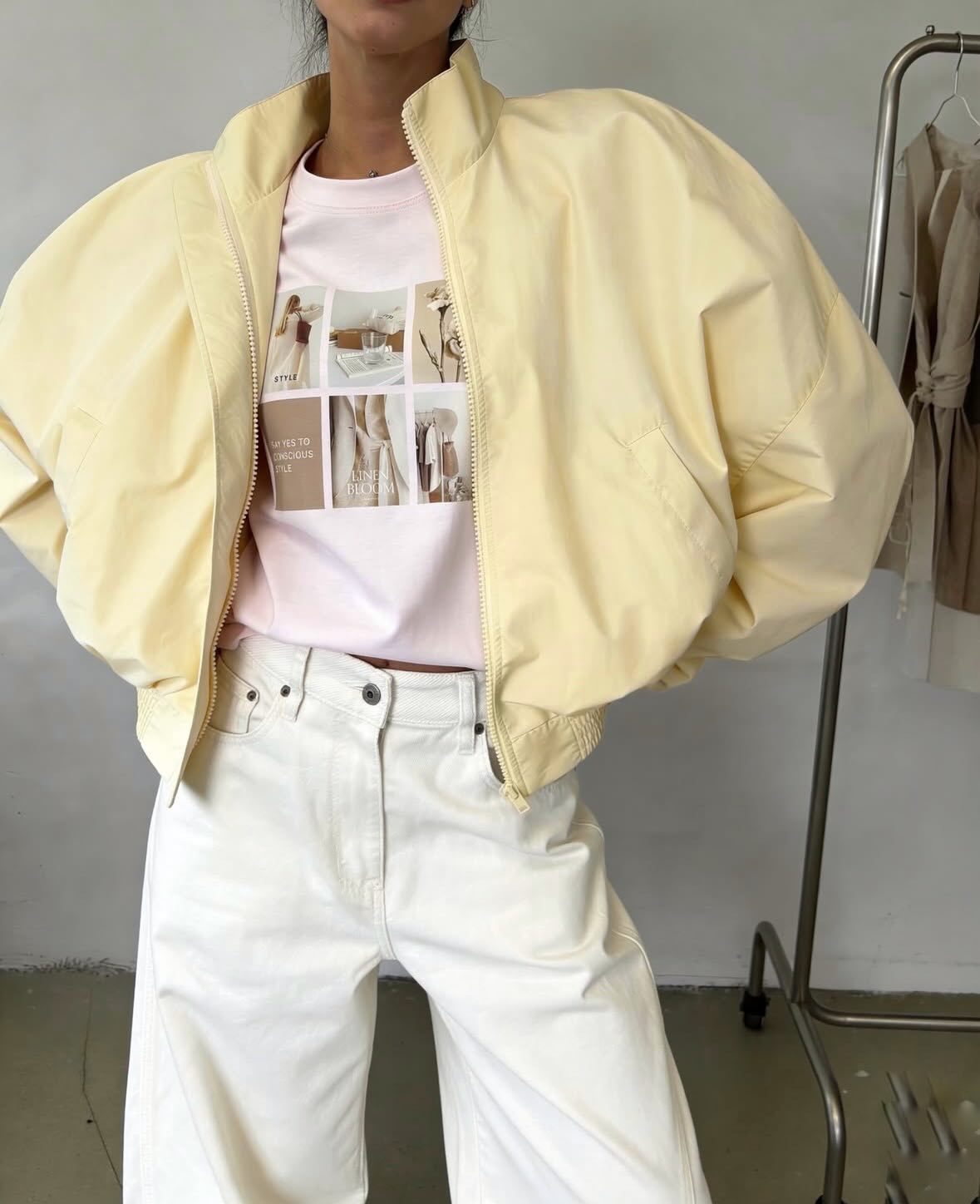 Stand Collar Zip Up Cropped Bomber Jacket - RALO COLLECTION STUDIO