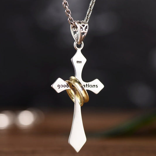 Sterling Silver Jesus Cross Personality Retro Men's And Women's Pendant - RALO COLLECTION STUDIO