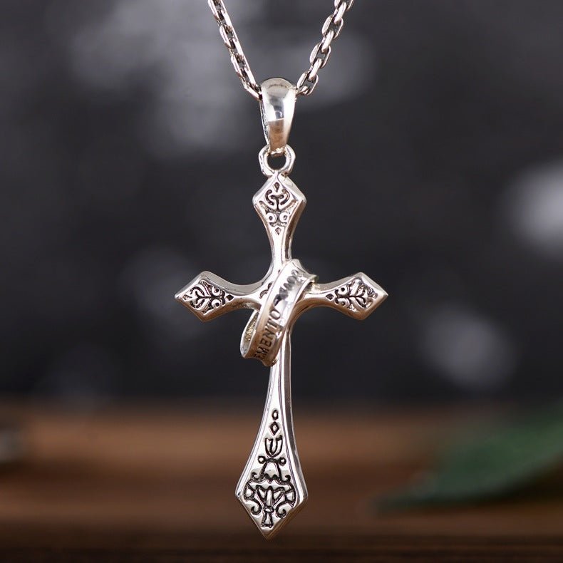 Sterling Silver Jesus Cross Personality Retro Men's And Women's Pendant - RALO COLLECTION STUDIO