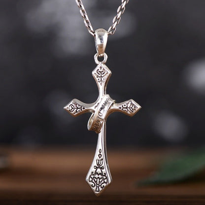 Sterling Silver Jesus Cross Personality Retro Men's And Women's Pendant - RALO COLLECTION STUDIO